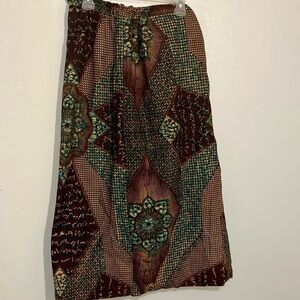 Batik handmade skirt with Mandela vintage fabric size Large hippy boho original